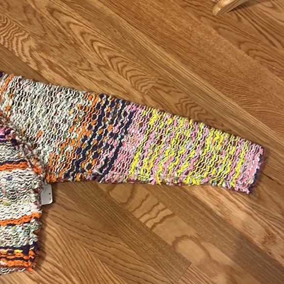 NWT Free People Winter Bright Hoodie in Rainbow Citrus Combo XS - Picture 7 of 16